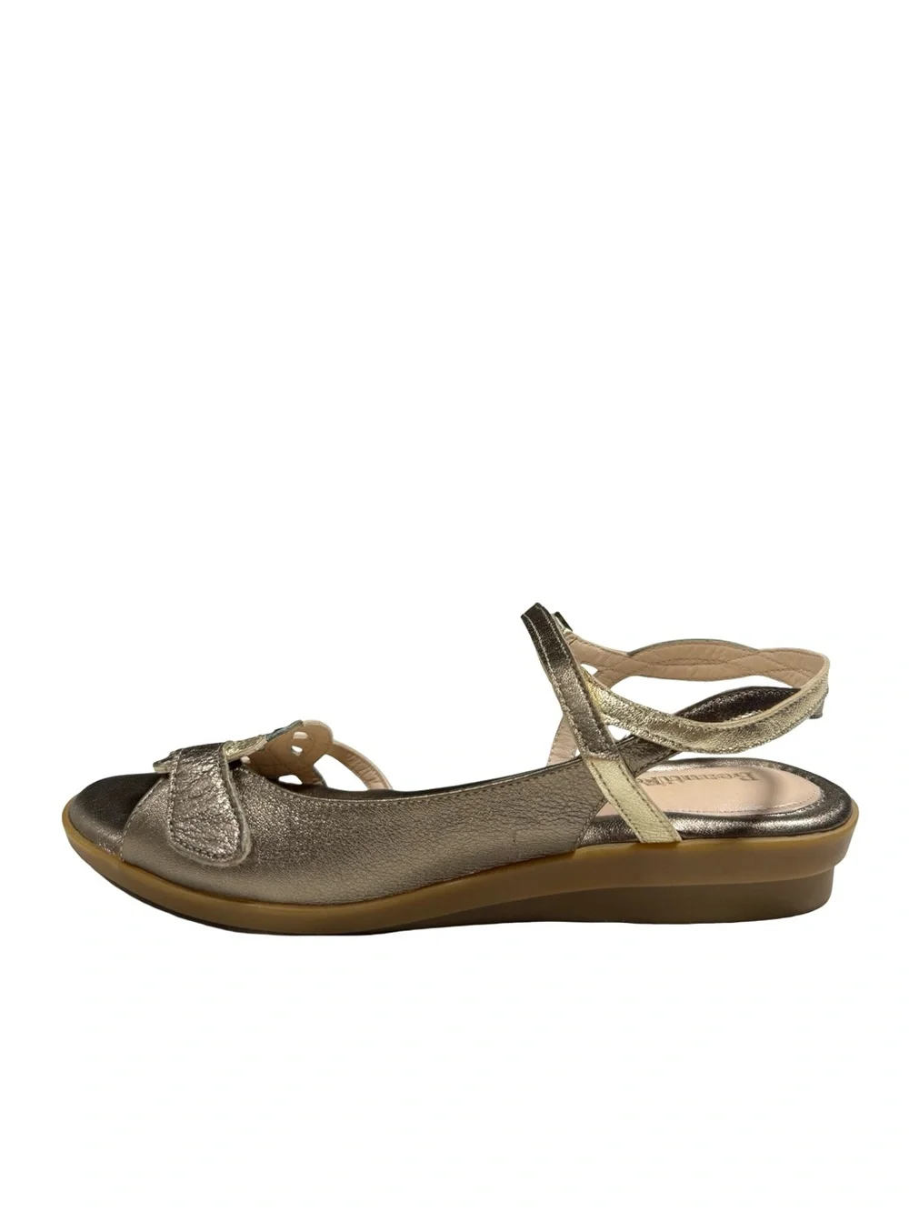 BeautiFeel Sandals Womens Eu40 US 9 Metallic Gold Bronze Leather Comfort Straps